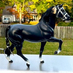 Vintage 1980 Barbie Horse ‘Midnight’ Black Stallion #5337 White Mattel Doll